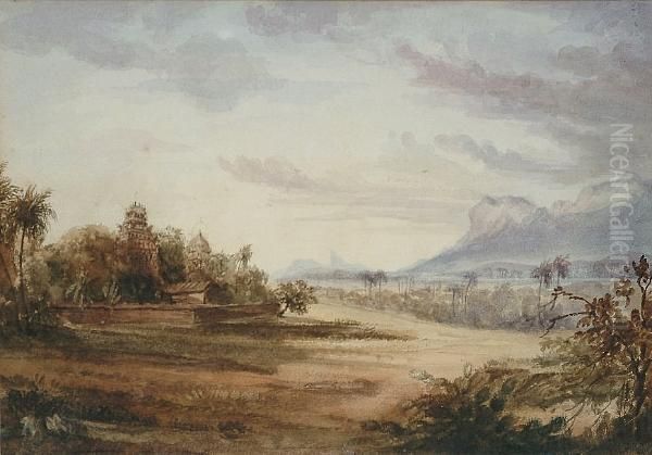 Indian Landscape Oil Painting by William Daniel