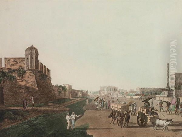 The Old Fort Oil Painting by Thomas & William Daniell