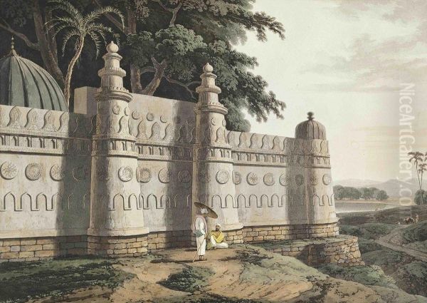 Exterior Of An Eed-gah Near Chaynpore, Bahar Oil Painting by Daniell Thomas & William