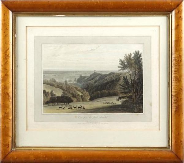 View From The Park, Arundel 
And A Coloured Lithograph Of Port Saint Denis By T F Simon, And Acoloured Print Of Windermere After Another Hand Oil Painting by William Daniell RA