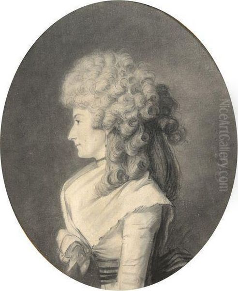 Portrait De Femme De Profil Vers La Gauche Oil Painting by Henri Pierre Danloux