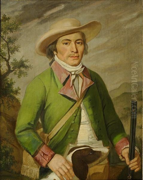 Portrait D'un Chasseur Avec Son Chien Oil Painting by Henri Pierre Danloux