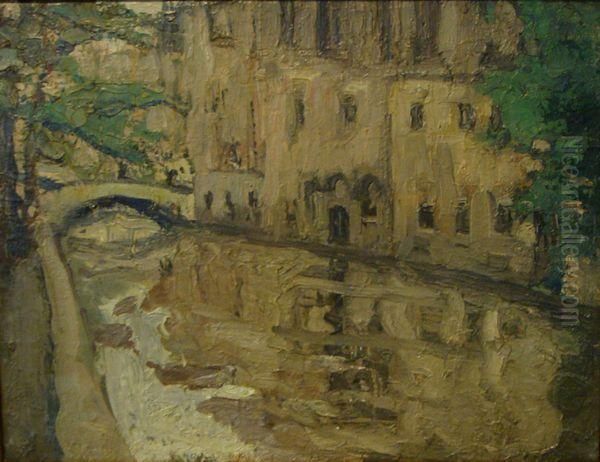 Canal Oil Painting by Alice Dannenberg