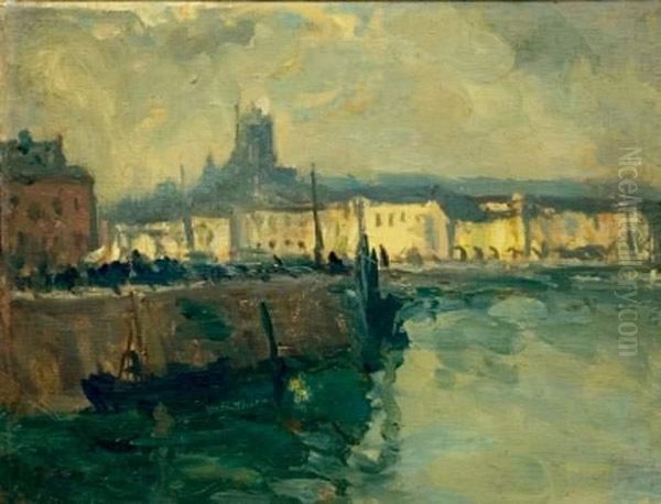 Port Dans La Brume Oil Painting by Alice Dannenberg