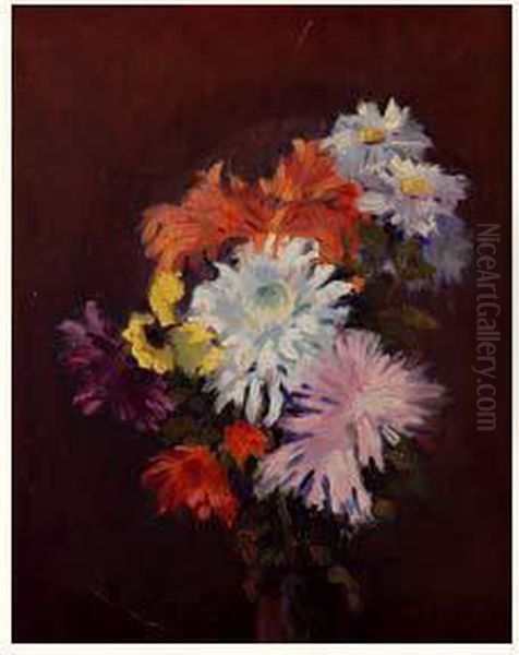 bouquet De Fleurs Oil Painting by Henry Dannet