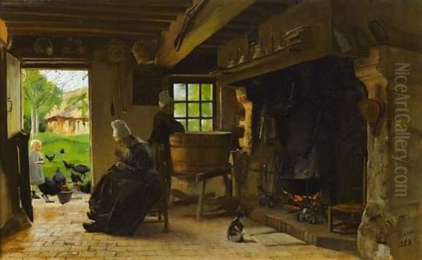 L'interieur De M. Retou Oil Painting by Edouard Dantan