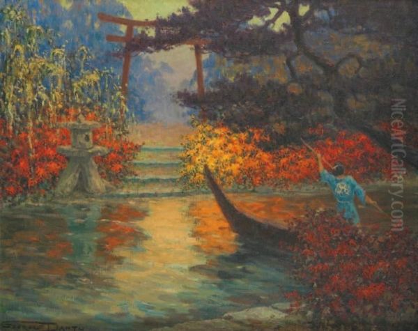 Jardin Japonais Oil Painting by Georges Dantu