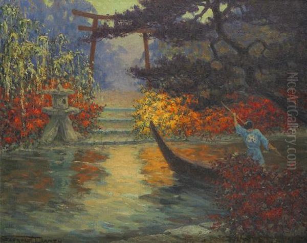 Jardin Japonnais Oil Painting by Georges Dantu