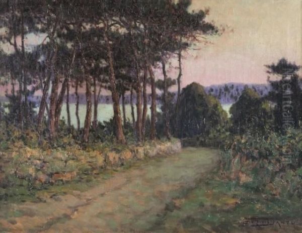 Chemin En Bord De Mer A Concarneau Oil Painting by Georges Dantu