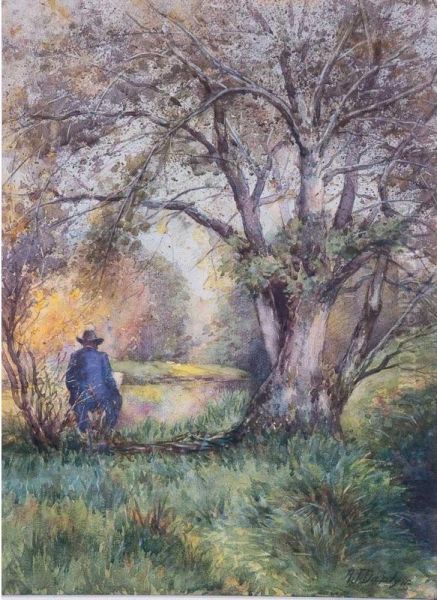 The Artist At Work Oil Painting by Alfred James Daplyn