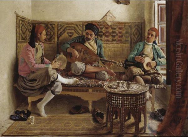 The Turkish Musicians Oil Painting by Georges Paul Darasse