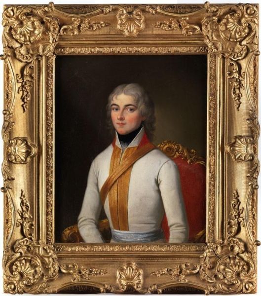 Portrait Des Wilhelm Ludwig Von Arnim Als Rittmeister Der Gendarmes Oil Painting by Joseph Friedrich A. Darbes