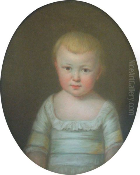 Bildnis Carl Friedrich Von Alvenslebens Als Kind. Oil Painting by Joseph Friedrich A. Darbes