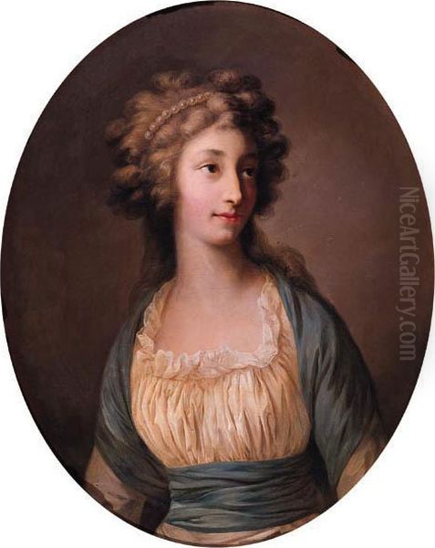 Portrait Of Anna Charlotte Dorothea Oil Painting by Joseph Friedrich A. Darbes