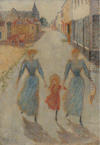 Promenade A Tervueren, Belgique Oil Painting by Leon Dardenne