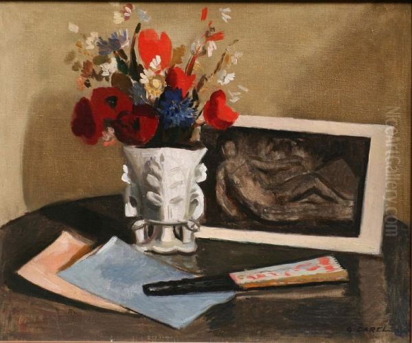 Nature Morte Au Bouquet Oil Painting by Georges Darel