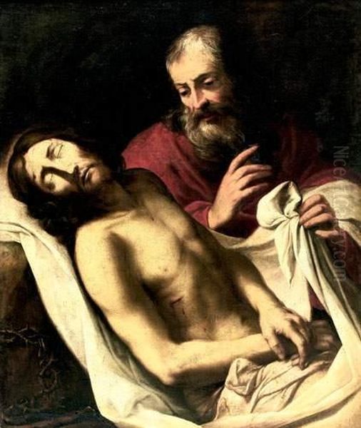 Le Christ Et Joseph D'arimathie Oil Painting by Jean Daret