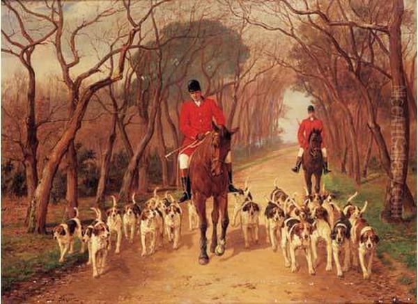 Scene De Chasse A Courre Oil Painting by Louis Darey