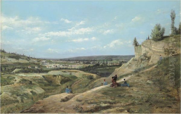 The Plains Below Montmartre Oil Painting by Paul Joseph Victor Dargaud