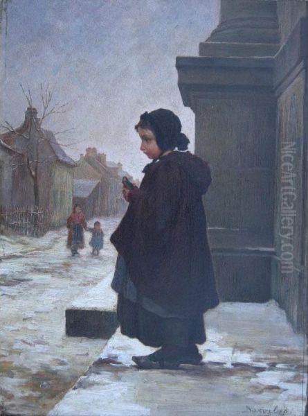 After Church: Silent Thoughts Oil Painting by Andre Henri Dargelas