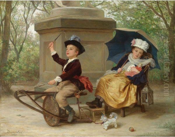 Partis Pour Des Grandes Aventures Oil Painting by Andre Henri Dargelas