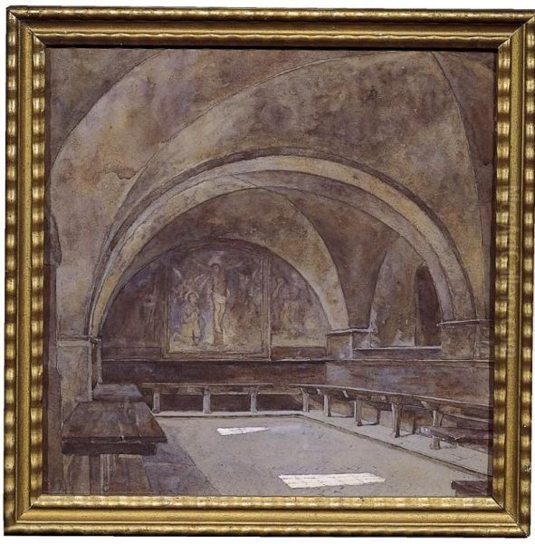 Interno Della Basilica Di S. Francesco Ad Assisi Oil Painting by Ernst Dargen