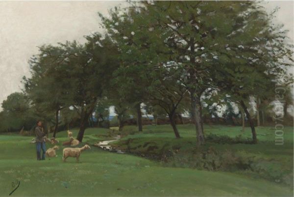 Green Pastures Oil Painting by Edward Darley Boit