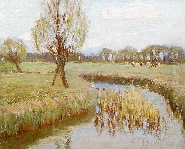 The Distant Herd Oil Painting by J. Felix Darley