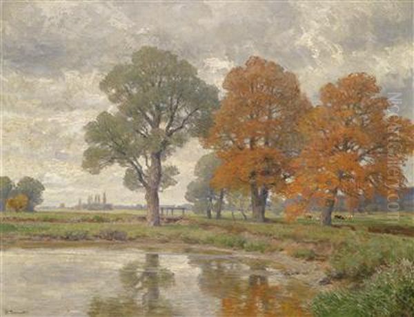 A Day In Late Autumn Oil Painting by Hugo Darnaut