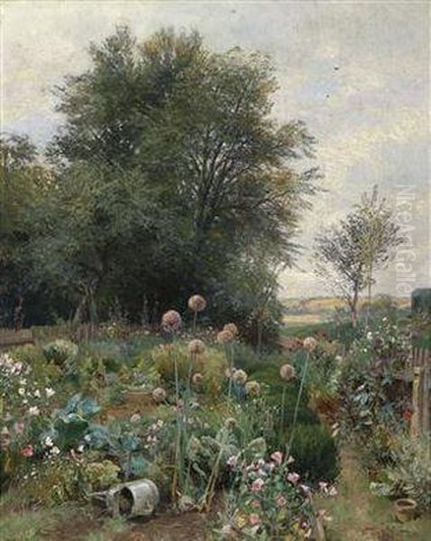 Bauerngarten In Niederosterreich Oil Painting by Hugo Darnaut