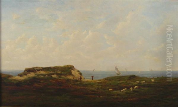 Coastal View Oil Painting by Ann Sophia Towne Darrah