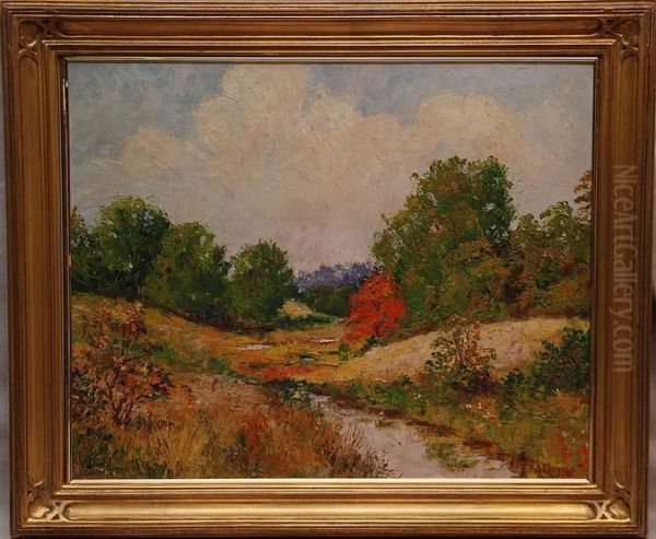 Early Fall Landscape Oil Painting by Frank Darrah