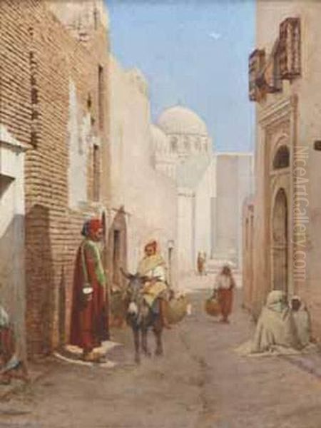 Ruelle Pres D'une Mosquee, 1898 Oil Painting by Jules Daubeil