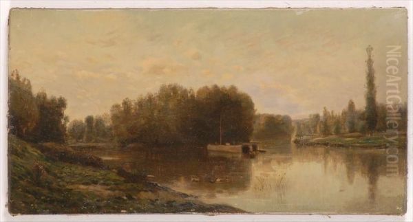 Les Bords De L'oise Oil Painting by Charles-Francois Daubigny