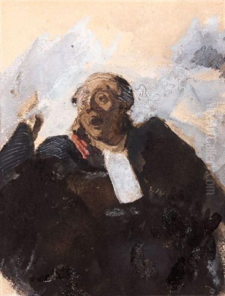 L'avocat Oil Painting by Honore Daumier