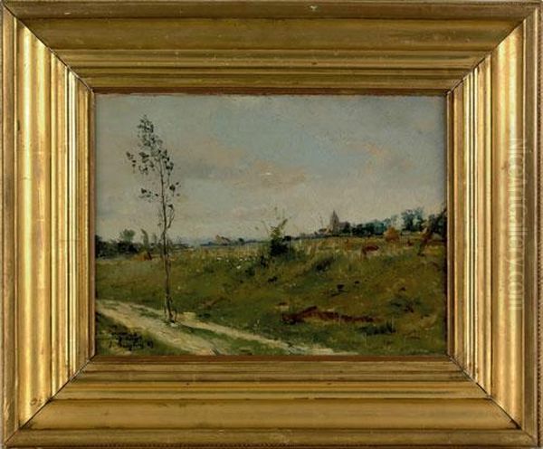 Landscape Oil Painting by Eugene Baptiste E. Dauphin