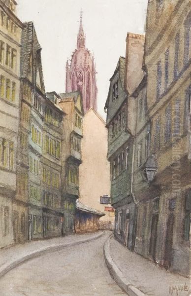 Bendergasse In Frankfurt Am Main Oil Painting by Hermann Daur