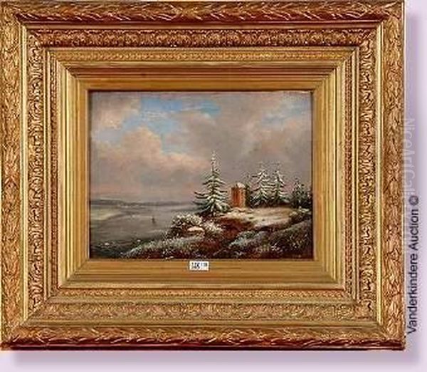 Paysage D'hiver Anime Oil Painting by Jean-Baptiste Davelooze