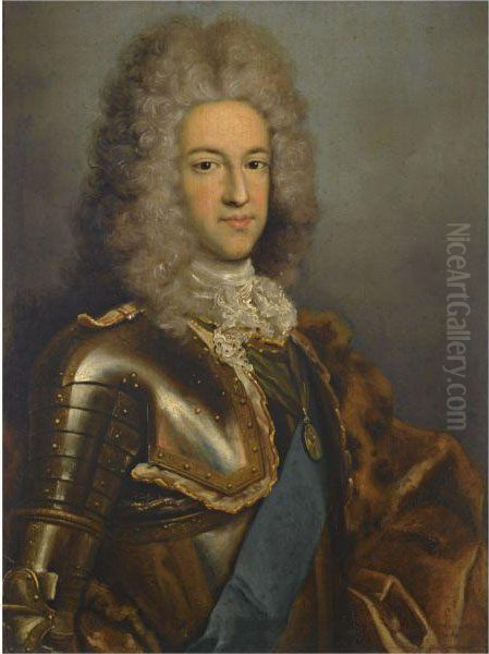 Portrait Of Prince James Edward Stuart, The Old Pretender, Wearingthe Garter Sash Oil Painting by Antonio David