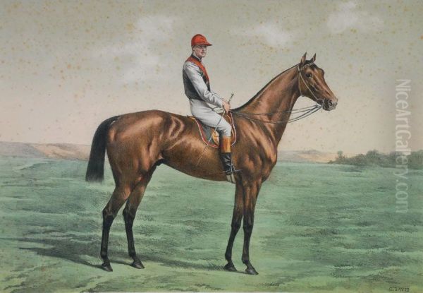 'ragotsky' A Racehorse Oil Painting by Gustave David