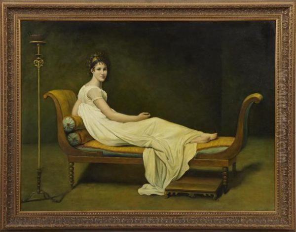 Madame Recamier Oil Painting by Jacques Louis David