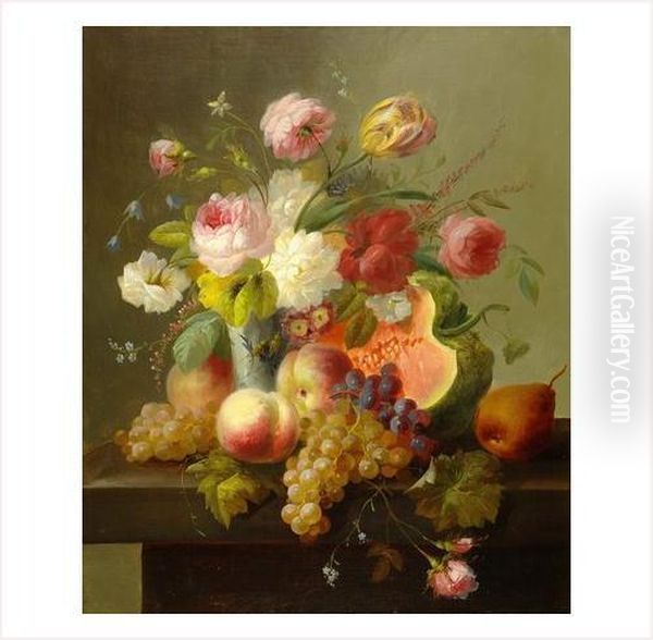 Fleurs Et Fruits Oil Painting by Jacques Louis David