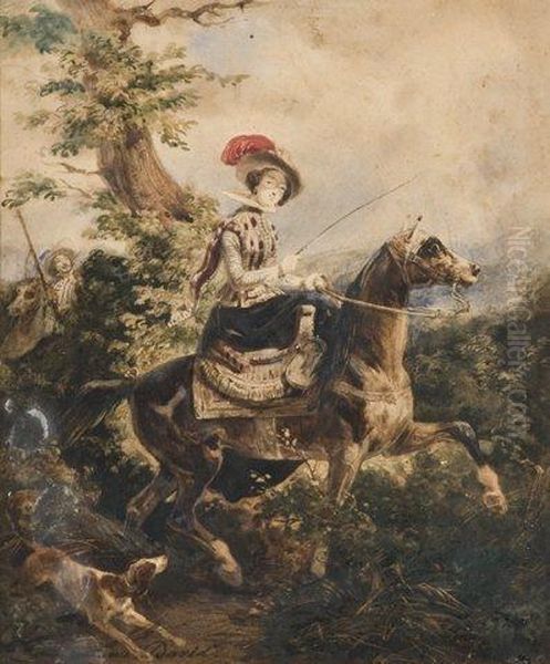 Amazone A La Chasse Oil Painting by Louis Alphonse David