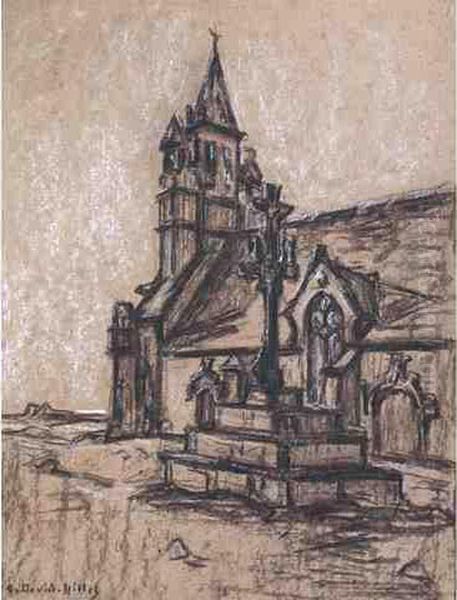 La Chapelle Notre Dame De La Joiea Penmarch Oil Painting by Germain David-Nillet