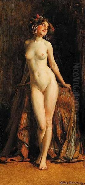 Untitled - Standing Female Nude Oil Painting by Allan Douglas Davidson