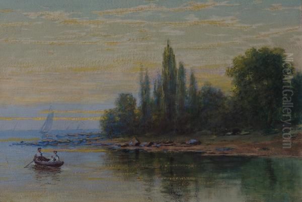 Figures In A Boat Oil Painting by Arthur Bowen Davies