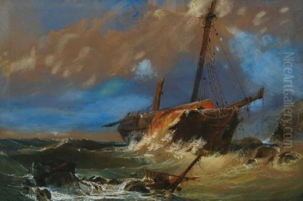 Theshipwreck Oil Painting by Henry Easom Davies