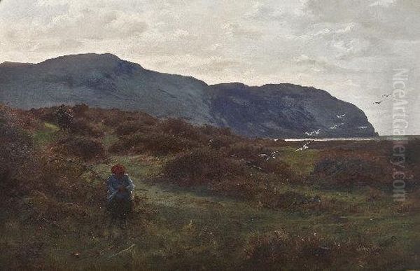 Coastal Scene Oil Painting by James Hey Davies