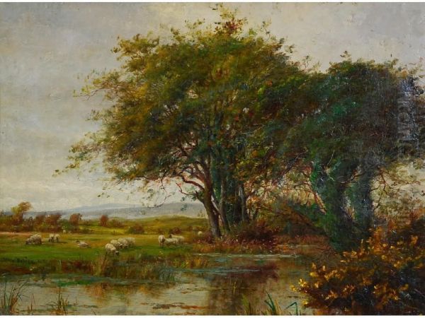 A Poole Near Bromborough Oil Painting by James Hey Davies