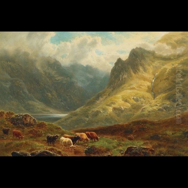 Glen Goil, Argyleshire; Loch Restil, Argyleshire Oil Painting by William Davies